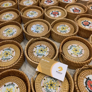 Set de table en rotin style bohème |   Set de table tissé à la main pour cuisine rustique - Product Image 1