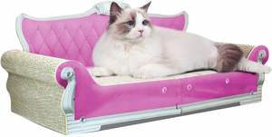 Griffoir pour chat en forme de canapé, griffoir pour chat en forme de canapé-lit, griffoir pour chat extra large de 27,5 pouces pour chats de grande taille, multi-chats avec herbe à chat - Product Image 6