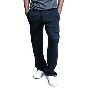 Pantalon de survêtement cargo ample pour homme, joggers en molleton surdimensionnés, multi-poches, streetwear, coton, pantalon personnalisé - Product Image 1