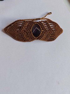 Handmade Brown Macrame <b>Gemstone</b> <b>Bracelet</b> Adjustable Boho Healing Ethnic Statement Jewelry Wholesale - Product Image 3