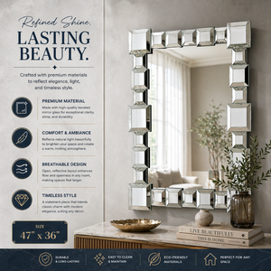 Miroir mural rond de 32 pouces, grand miroir décoratif élégant pour salon, chambre à coucher, salle de bain |   Décoration d'intérieur contemporaine - Product Image 6