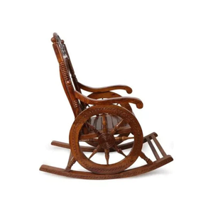 Silla Mecedora Moderna de Madera de Teca Premium, Silla Mecedora de Madera Antigua, Personalizable en Tamaño y Color, Precio de Mayoreo Directo de Fábrica - Product Image 4
