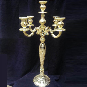 Candelabro de Mosaico para Piso, 9 Brazos, Decorativo para Bodas, Portavelas de Metal con Centro de Cuenco para Flores, Candelabro Decorativo Hecho a Mano - Product Image 2