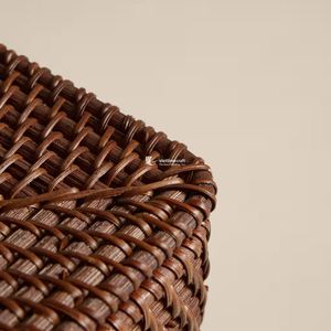 Conteneur alimentaire rectangulaire en rotin tissé à la main moderne avec couvercle, boîte de rangement en osier naturel multifonctionnelle Viettimecraft - Product Image 5