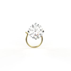 Classic Yellow Gold Diamond Stud <b>Earrings</b> Round Brilliant Cut Claw Setting Unisex <b>Fine</b> Jewelry - Product Image 2