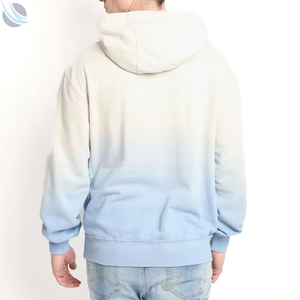 Customize <b>Pink</b> Spandex/Polyester Fleece Solid Acid <b>Sweatshirt</b> Long Sleeved Hoodies Embroidered Beaded Pockets Loose Fit <b>Men's</b> - Product Image 3