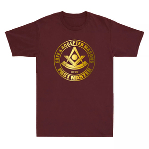 เสื้อยืดฟรีเมสันสั่งทำคุณภาพสูง รุ่นใหม่ลิมิเต็ด 'We Meet Upon the Level' แขนสั้น ผลิตจากโพลีเอสเตอร์/คอตตอน - Product Image 2