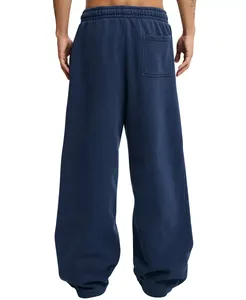 Pantalones Deportivos Extra Holgados para Hombre, 100% Algodón Francés, Color Azul, Corte Atlético Cómodo y Relajado - Product Image 2