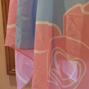 Women Floral Print Shawl Lightweight Blue Pink Soft Shoulder <b>Wrap</b> Oversized Elegant Fashion Cape Shawl for Casual Summer <b>Beach</b> - Product Image 5