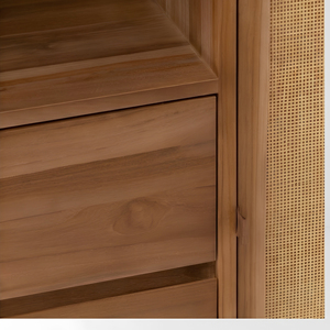 Teak Rattan <b>Sideboard</b> Cabinet Natural Wood Storage Furniture for Hotel Resort Villa Restaurant Hospitality Project Sourcing - Product Image 5