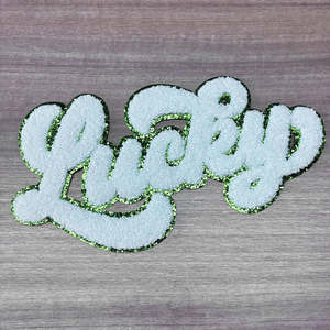 Parches de chenilla grandes personalizados para camisas, parches de letras grandes termoadhesivos, parche de chenilla Lucky para ropa - Product Image 2