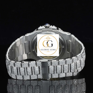 Excellent Quality Silver Iced Out Diamond Wrist Watch With Hip Hop Fashion Diamond Look Available at Factory Price - Product Image 6