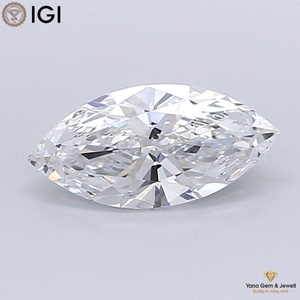 เพชรทรงมาร์คีส์ Solitaire Elegance พร้อมใบรับรอง IGI เพชร CVD ที่เพาะเลี้ยงในห้องปฏิบัติการ น้ำหนัก 1.00 กะรัต สี D ความสะอาด VVS1 สำหรับแหวนหรูหรา - Product Image 1