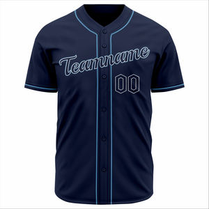 Maillot de baseball unisexe personnalisé noir à rayures blanches imprimées, sublimation, léger et respirant, vente en gros - Product Image 1