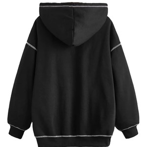 Sweat-shirt à capuche surdimensionné personnalisé pour femme, en molleton épais, à épaules tombantes, décontracté, chaud pour l'hiver - Product Image 2
