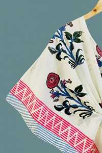 Caftán Midi de Algodón para Mujer, Estampado a Mano, Fabricante OEM, Proveedor de Ropa Femenina al por Mayor en India - Product Image 2