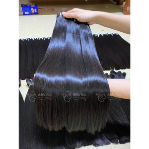 Cheveux bruts vietnamiens purs Os vert Extensions de cheveux raides Perruque frontale lisse et soyeuse Cuticule Cheveux alignés Prêt à expédier - Product Image 4