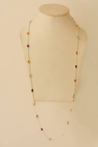 Collar TriAura Harmony con Amatista Verde y Citrino en Bisel con Cadena de Plata de Ley 925, Collar de Moda - Product Image 3