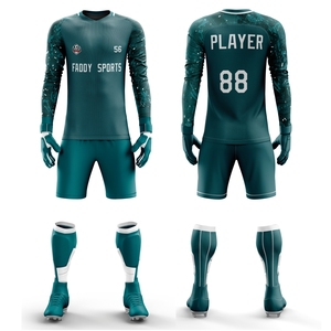 Ensemble de maillot de gardien de but de football personnalisé par sublimation, chemise et short rembourrés, respirant, vêtements de sport pour l'entraînement de l'équipe de football - Product Image 3