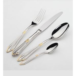 Modern Champagne Gold Flatware <b>Set</b> Elegant Wedding Cutlery Stainless Steel Tableware <b>Set</b> Durable Rose Gold Spoon and Fork <b>Set</b> - Product Image 5