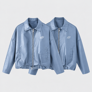 Light Blue Polyester Long V-neck Double Breasted Casual Solid Color Women's <b>Trench</b> Jacket <b>Waterproof</b> - Product Image 1