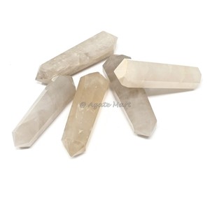 หินโอเบลิสก์คริสตัลโรโดไนท์ปลายคู่แกะสลักสไตล์รักเพื่อการรักษา - Product Image 4