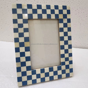 Marco de Fotos de Madera Hecho a Mano con Patrón Marroquí Amarillo, Arte en Resina, Decoración Clásica para el Hogar - Product Image 2