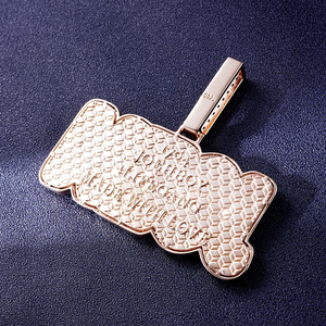 A custom pendant with full of baguette diamonds with d vvs clarity and diamond <b>tester</b> passed unisex pendant ready to shipped - Product Image 2