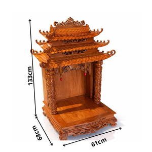 Altar Tradicional de Madera de Teca con Tres Techos, Tallado a Mano, Duradero, para Sala de Estar/Hogar, Dedicado a los Dioses de la Riqueza y la Tierra, Marca Tam Viet Huong - Product Image 5