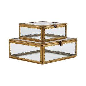 Large Capacity Metal Glass Jewelry Display <b>Box</b> With <b>Lockable</b> Lid For Boutique Counter And Retail Presentation - Product Image 6