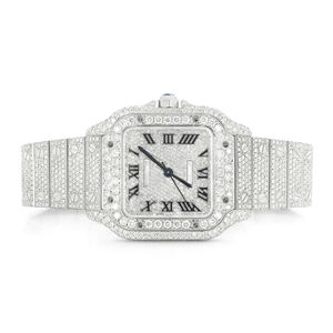 Montre Moissanite Iced Out VVS Diamant Hip Hop Tendance Acier Inoxydable Quartz Bracelet 20mm Cadran Verre Luxe Homme - Product Image 1