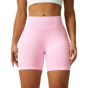 Custom Logo Mid Waist Seamless Eco-Friendly Breathable Quick Dry for <b>Booty</b> Lifting Workout Activewear Women Biker Yoga - Product Image 1