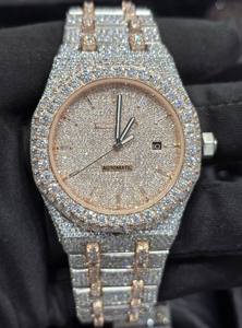 Montre de luxe en édition limitée avec affichage analogique, diamants Moissanite, pour homme et femme, mécanique automatique, résistante à l'eau, cadran de 41 mm, 16 mm - Product Image 2