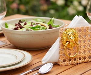 Jute <b>Napkin</b> <b>Holder</b> With Tiger Face Handle For Stylish Table Decor Dining Room Kitchen And Home Accessory Display - Product Image 3