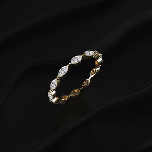 Bague en diamant de 0,75 carat, taille marquise, sertie de diamants sur toute la surface, diamant créé en laboratoire, bague de luxe pour femme - Product Image 3