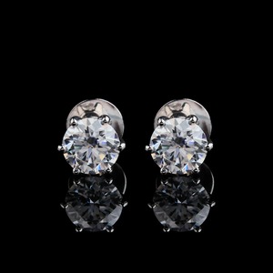 Pendientes de Diamantes Naturales Certificados Fabricados en India, Joyería Fina de Oro para Bodas, Cumpleaños, Aniversarios y Regalos en Venta - Product Image 2