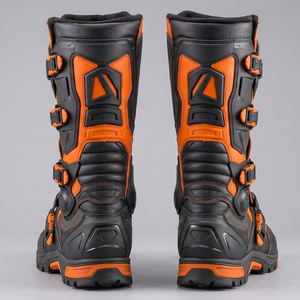 Bottes de moto longues de haute qualité, chaussures de moto avec boucles réglables, protection de sécurité et durabilité pour l'extérieur - Product Image 2