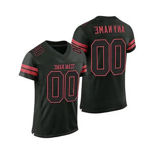 Maillot de football américain personnalisé en mesh, col en V, respirant, uniforme d'équipe, short, séchage rapide, vêtements de sport athlétiques, vêtements de performance, OEM - Product Image 2