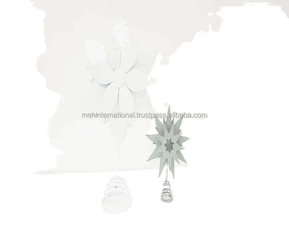 Christmas ornaments Table were and tree topper and star with spring white matte and drak gray festive party metal other supplies