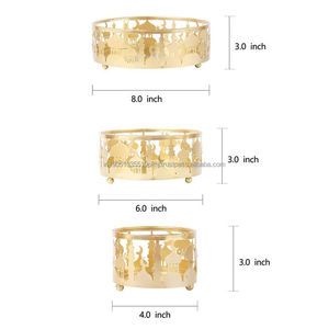 Venta al por mayor personalizado árabe Ramadán lujo oro placas bandejas de metal conjunto redondo hotel boda fiesta fechas bandeja de servir a precio barato - Product Image 3