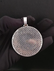 Pendentif personnalisé en moissanite sertie de pierres, finition glacée, argent et or rose, bijoux hip-hop pour hommes et femmes - Product Image 4