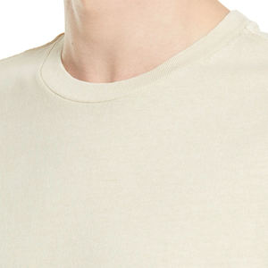 T-shirt Homme Oversize en Coton Crème Personnalisable Col Rond Manches Courtes Couleur Unie Décontracté en Maille Jersey Design Vierge - Product Image 6