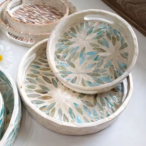 Respetuoso del medio ambiente Madre de La Perla Bandeja Hecho a mano Decorativo Acento Proveedor al por mayor Durable Personalizable Vietnam - Product Image 5