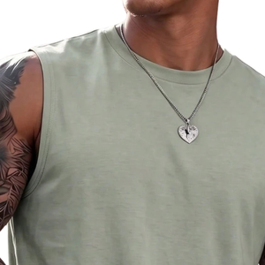 Men Green Sleeveless <b>Tank</b> <b>Top</b> Casual Muscle Shirt Neck Regular Fit Summer Gym Workout Sportswear 100% Cotton Comfortable - Product Image 3