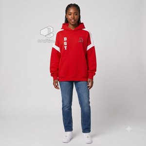 Delta |   Sigma |   Sweat-shirt à capuche décontracté pour femme Theta Sorority, coupe ample, color block, avec poche kangourou - Product Image 4