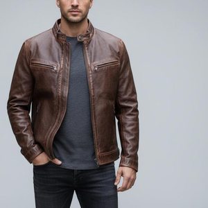 Vestes en cuir d'hiver confortables et douces pour hommes, vestes en cuir décontractées, qualité supérieure, vêtements d'extérieur élégants, cuir souple - Product Image 3