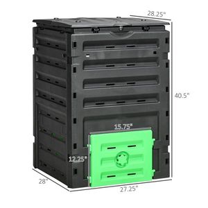 ถังหมักปุ๋ยในสวนสีดำขนาด 450 ลิตร พร้อมประตูเลื่อน 2 บาน - Product Image 3
