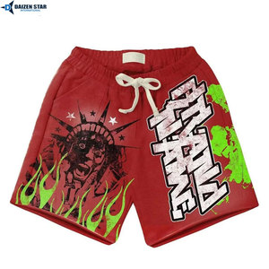 Men's Shorts Solid Front-Quick Dry Breathable Eco-Friendly Cotton Fleece Knitted Mid Waist Drawstring Embroidery Casual Private - Product Image 4