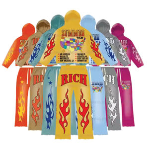 Conjunto de Sudadera con Capucha Extra Grande de Algodón 100% Pesado, Lavado Ácido Vintage, Estilo Urbano con Logotipo Personalizado Serigrafiado, Unisex, Tallas Grandes - Product Image 1