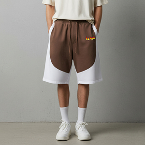 2026 Custom DTF Printed Solid Logo Plus Size Sweat Shorts Men's Oversized High Street Style <b>Elastic</b> Waist Sweat Shorts - Product Image 1